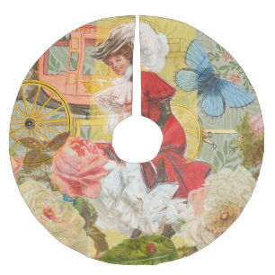 Saia Para Árvore De Natal De Poliéster Carruagem de diversão da mulher vitoriana