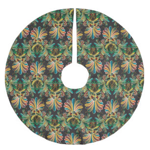 Saia Para Árvore De Natal De Poliéster Carteira de luxo ornamentado Flor