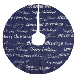 Saia Para Árvore De Natal De Poliéster Cartões de natal (Prata)