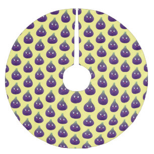 Saia Para Árvore De Natal De Poliéster Cartografia de fruta roxa e giro, bonita