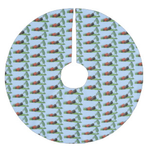 Saia Para Árvore De Natal De Poliéster Cartografia de relva verde-sapo engraçada