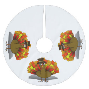 Saia Para Árvore De Natal De Poliéster Cartoon Turgrim de Ação de Graças