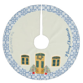 Saia Para Árvore De Natal De Poliéster Casa decorada de Natal e azulejos portugueses