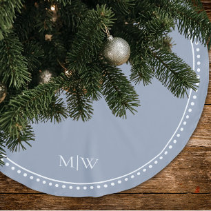 Saia Para Árvore De Natal De Poliéster Casais minimalistas Feriado Azul com Dusty