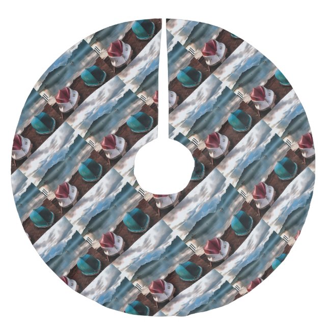 Saia Para Árvore De Natal De Poliéster Cascos de Barcos e Marmaris (Frente)