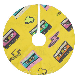 Saia Para Árvore De Natal De Poliéster Cassete Retro: Design do Partido do Amor anos 80