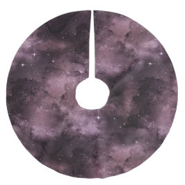 Saia Para Árvore De Natal De Poliéster Céu Celestial com Aquarela Roxa