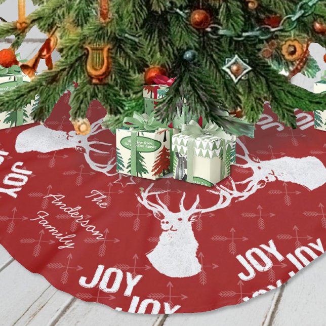 Saia Para Árvore De Natal De Poliéster Chalkboard Crossrow Moose Natal (Criador carregado)