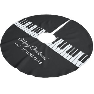 Saia Para Árvore De Natal De Poliéster Chaves de piano personalizadas durante o Natal