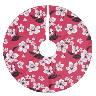 SAIA PARA ÁRVORE DE NATAL DE POLIÉSTER CHERRY BLOSSOM - SAKURA (VERMELHO)