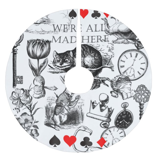 Saia Para Árvore De Natal De Poliéster Cheshire Cat Classic Alice em Maravilderland (Frente)