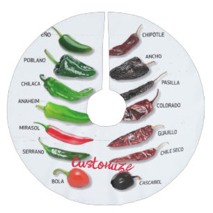 Saia Para Árvore De Natal De Poliéster Chiles Frescos e Secos Thunder_Cove