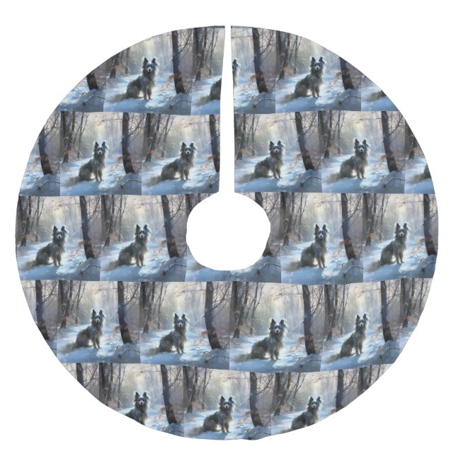 Saia Para Árvore De Natal De Poliéster Chinês Pinto Que Neve Natal (Frente)