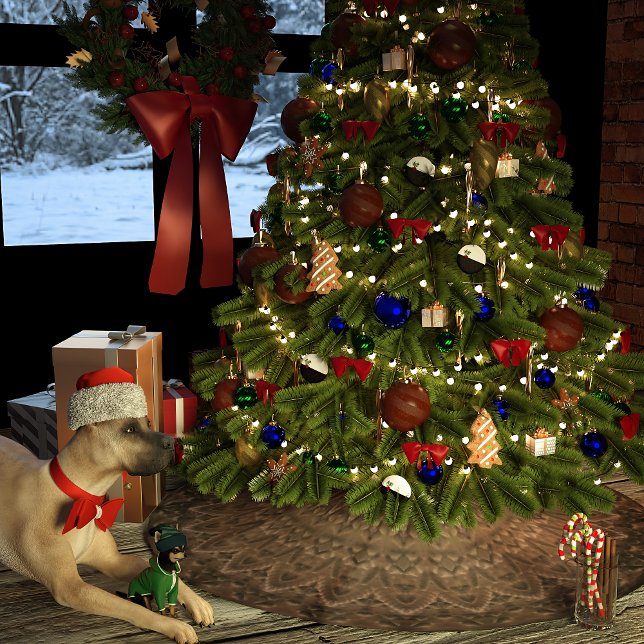 Saia Para Árvore De Natal De Poliéster Chocolate Christmas Cookie (Criador carregado)