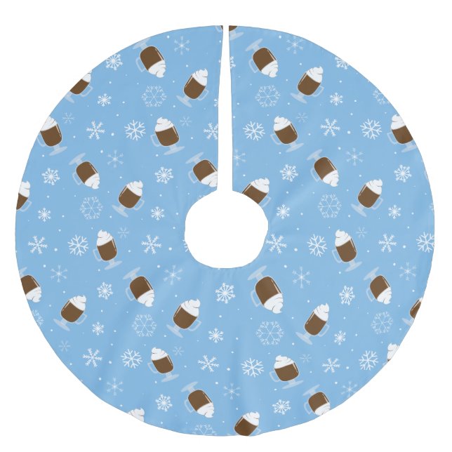 Saia Para Árvore De Natal De Poliéster Chocolate Quente  (Frente)