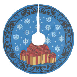 Saia Para Árvore De Natal De Poliéster Christmas Gift Glow