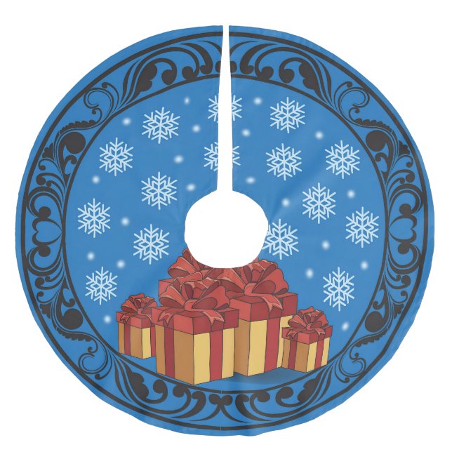 Saia Para Árvore De Natal De Poliéster Christmas Gift Glow (Frente)