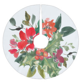 Saia Para Árvore De Natal De Poliéster Christmas Holly Wreath Floral