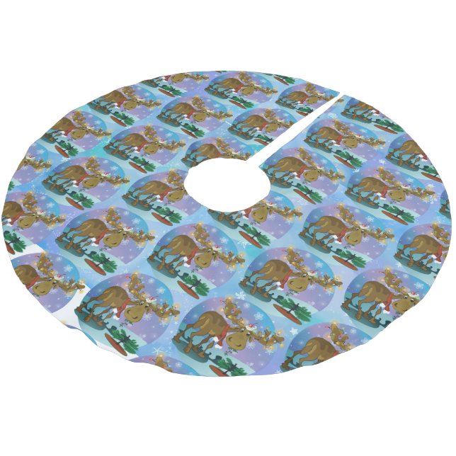 Saia Para Árvore De Natal De Poliéster Christmas Moose (Inclinado)