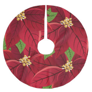 Saia Para Árvore De Natal De Poliéster Christmas Poinsettia
