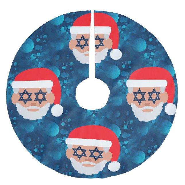 Saia Para Árvore De Natal De Poliéster christmukkah papais noeis emoji (Frente)