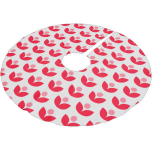 Saia Para Árvore De Natal De Poliéster Cinza Escandinavo Arte Geométrica Botânica Rosa-