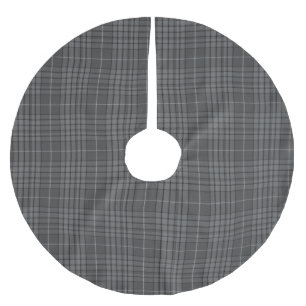 Saia Para Árvore De Natal De Poliéster Cinza Universal Granite Xadrez Tartan