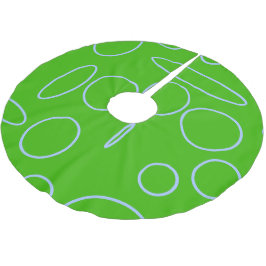 Saia Para Árvore De Natal De Poliéster Círculos Geométricos Verdes Loops Árvore de Natal