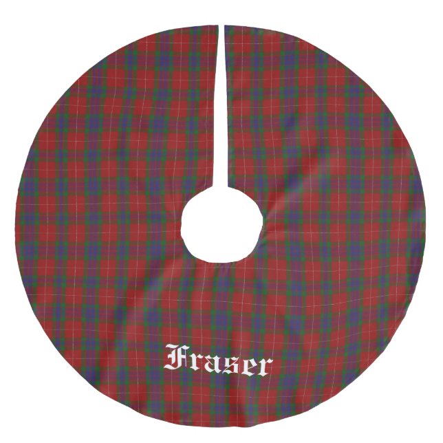 Saia Para Árvore De Natal De Poliéster Clan Fraser Tartan Xadrez Skirt (Frente)