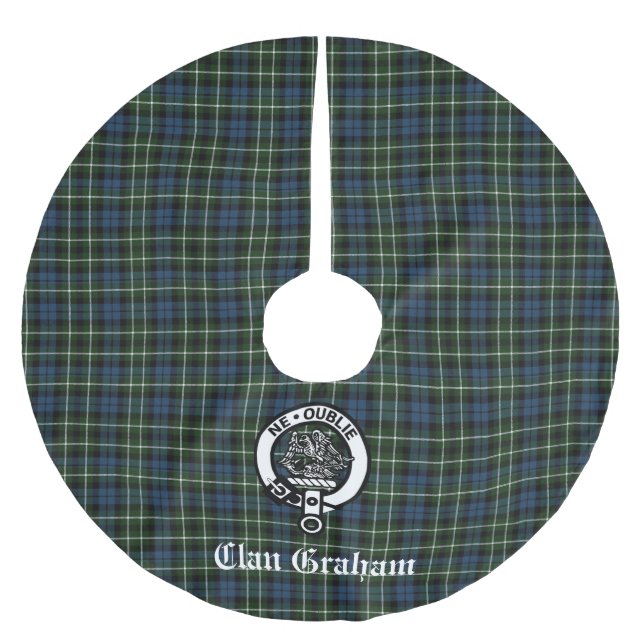 Saia Para Árvore De Natal De Poliéster Clan Graham Montrose Tartan & Crest (Frente)