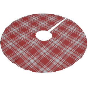 Saia Para Árvore De Natal De Poliéster Clan Menzies Red White Tartan Escocês