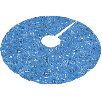 Saia Para Árvore De Natal De Poliéster Classic Blue Bandana Paisley