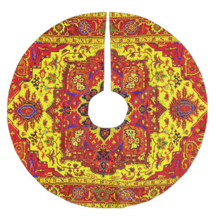 Saia Para Árvore De Natal De Poliéster CLASSIC PERSIAN RUG - Vermelho e Amarelo