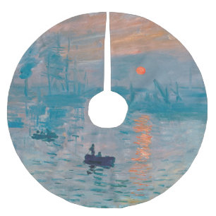 Saia Para Árvore De Natal De Poliéster Claude Monet Impression Sunrise Francês