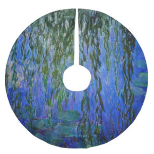 Saia Para Árvore De Natal De Poliéster Claude Monet - Lírios d'água com salgueiro chorand