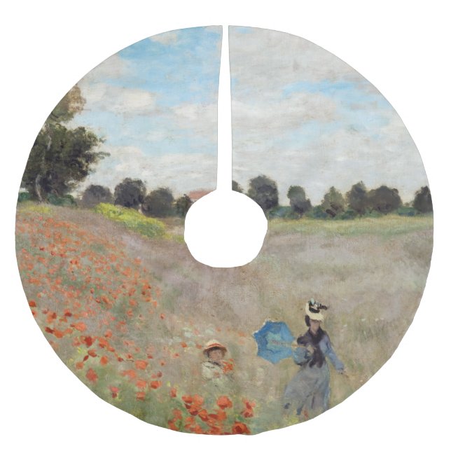 Saia Para Árvore De Natal De Poliéster Claude Monet - Poppy Field (Frente)