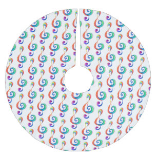 Saia Para Árvore De Natal De Poliéster Clef (trecho de arco-íris)