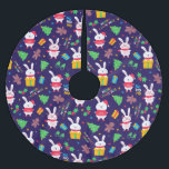 Saia Para Árvore De Natal De Poliéster Coelhinhos de Natal Engraçados<br><div class="desc">Padrão de Natal engraçado</div>