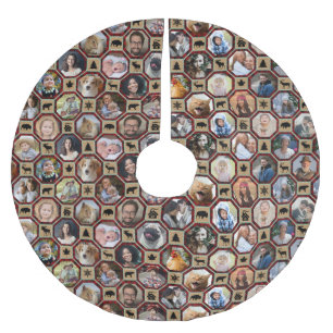 Saia Para Árvore De Natal De Poliéster Colagem de Fotografias Familiares 28 Quilt de Xadr