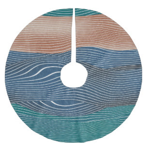 Saia Para Árvore De Natal De Poliéster Colinas de paisagem natural: padrão uniforme.