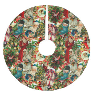 SAIA PARA ÁRVORE DE NATAL DE POLIÉSTER COLLAGEM DE NATAL VITORIANO