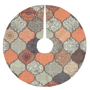 Saia Para Árvore De Natal De Poliéster Colorful Mandala: Patchwork Islâmica Sem Olhos.