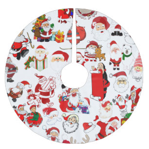 Saia Para Árvore De Natal De Poliéster Colorida Cheery Santa Claus Engraçado de Natal