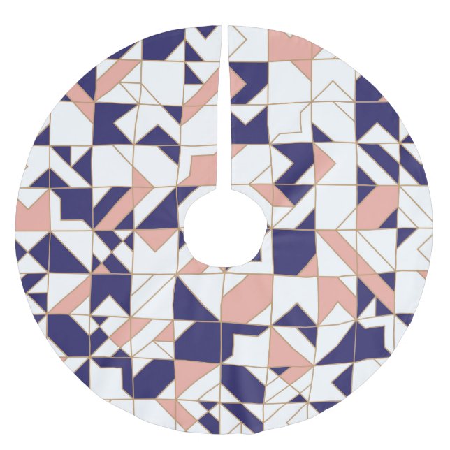 Saia Para Árvore De Natal De Poliéster Complexo geométrico, moderno e sem costura (Frente)