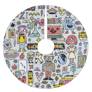 Saia Para Árvore De Natal De Poliéster Conjunto Colorido de Vintagens Coloridas da Escola