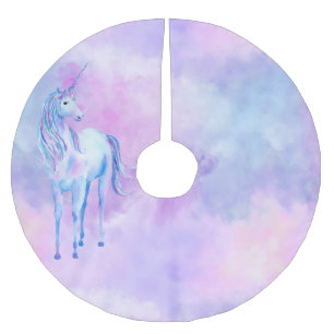 Saia Para Árvore De Natal De Poliéster Cor d'água do Unicórnio Roxo