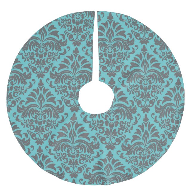 Saia Para Árvore De Natal De Poliéster Cor damasco bonito (Frente)