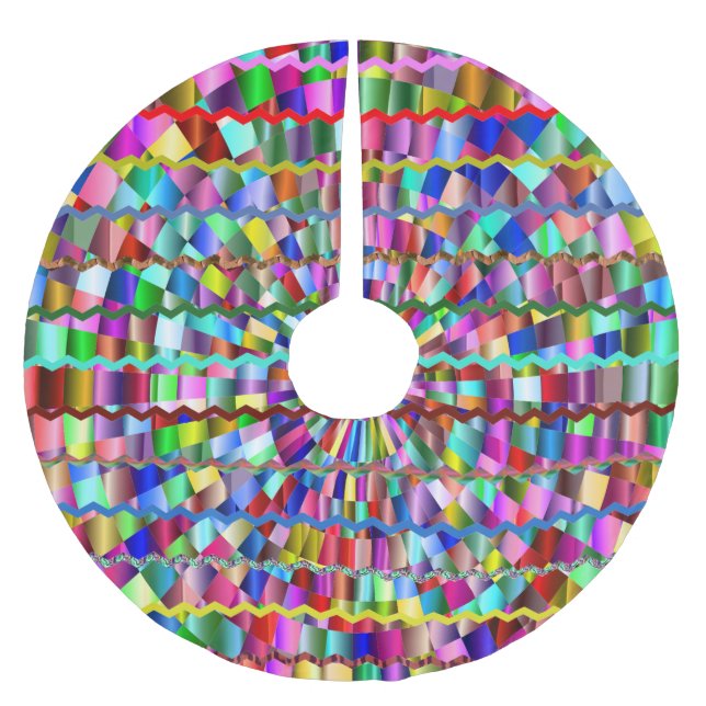 Saia Para Árvore De Natal De Poliéster Cores Decorativas (Frente)