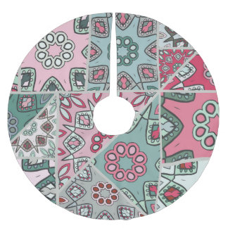 Saia Para Árvore De Natal De Poliéster Corpo Árabe Indiano Quilt Vintage