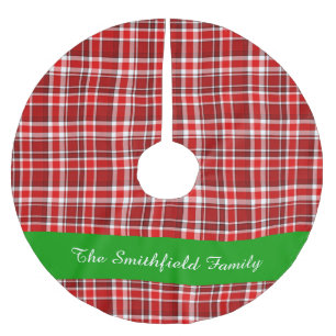 Saia Para Árvore De Natal De Poliéster Costume branco vermelho 2 do nome de família da